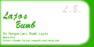 lajos bumb business card
